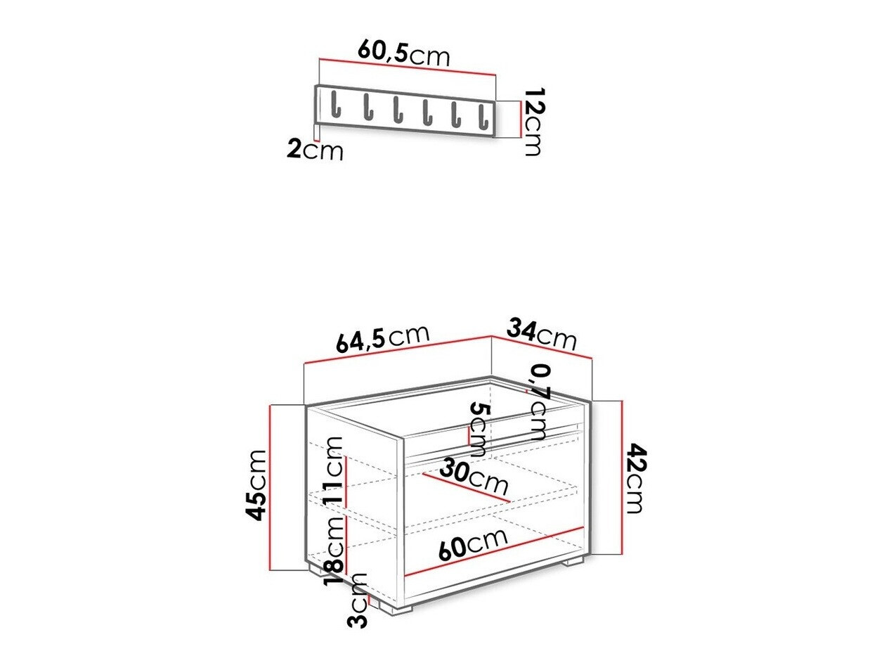 Комплект за антре Comfivo Pinus V (Бял + Soft 017)