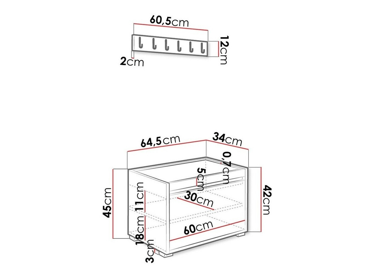 Комплект за антре Comfivo Pinus VII (Бял + Manila 02)