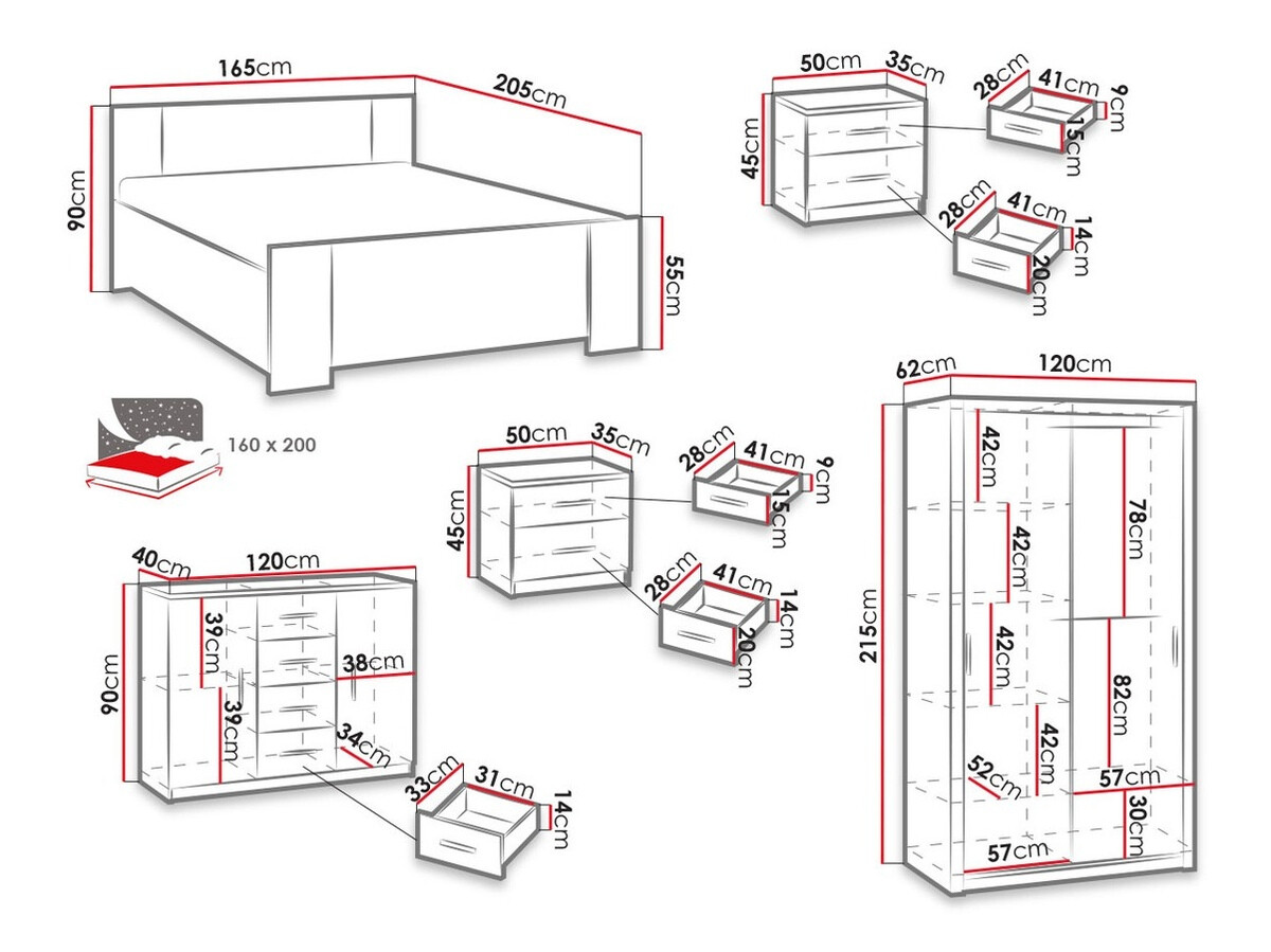 Комплект за спалня Catromi 112 (Бял + Soft Pik 011)
