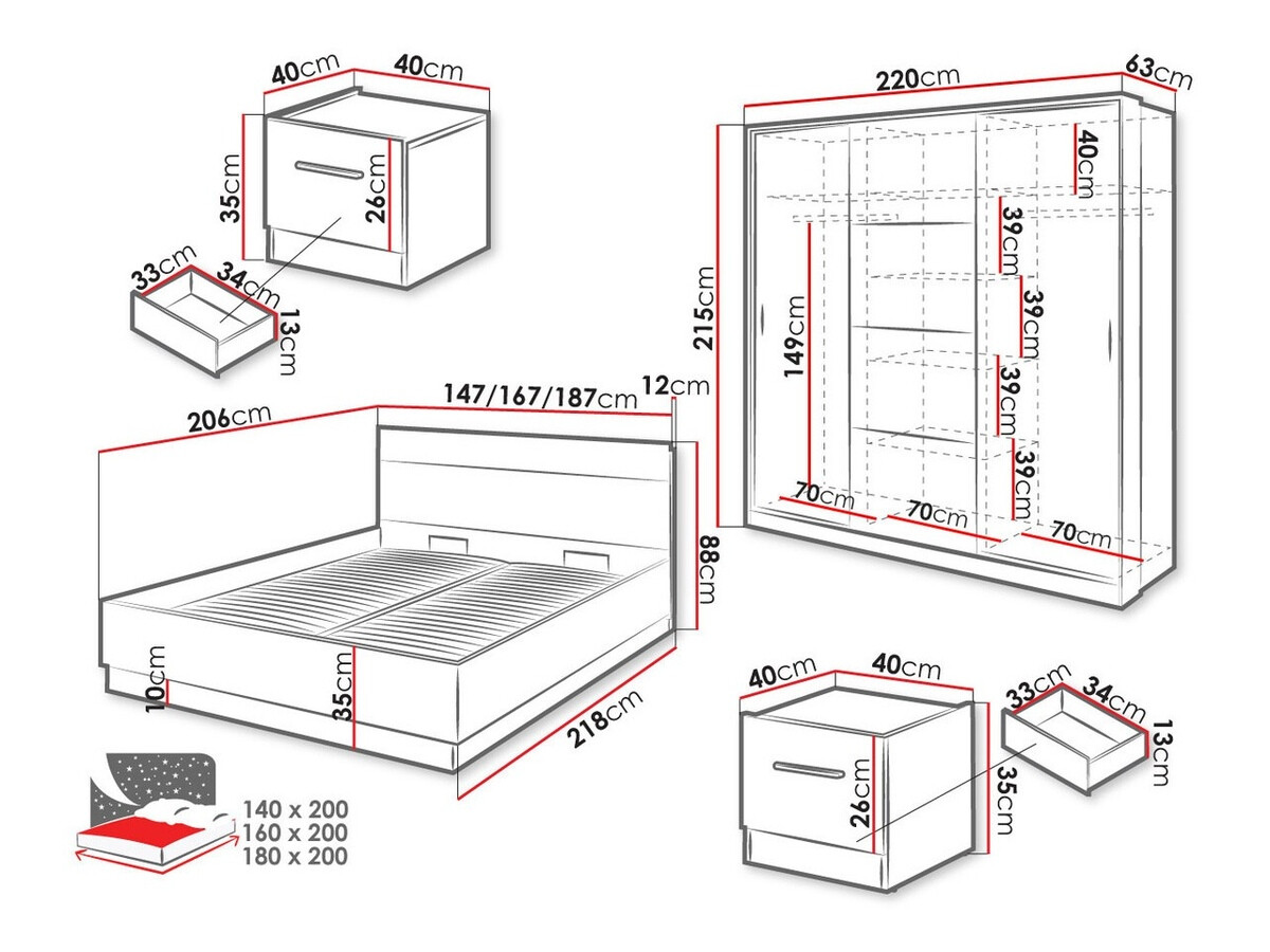Комплект за спалня Livsori 109