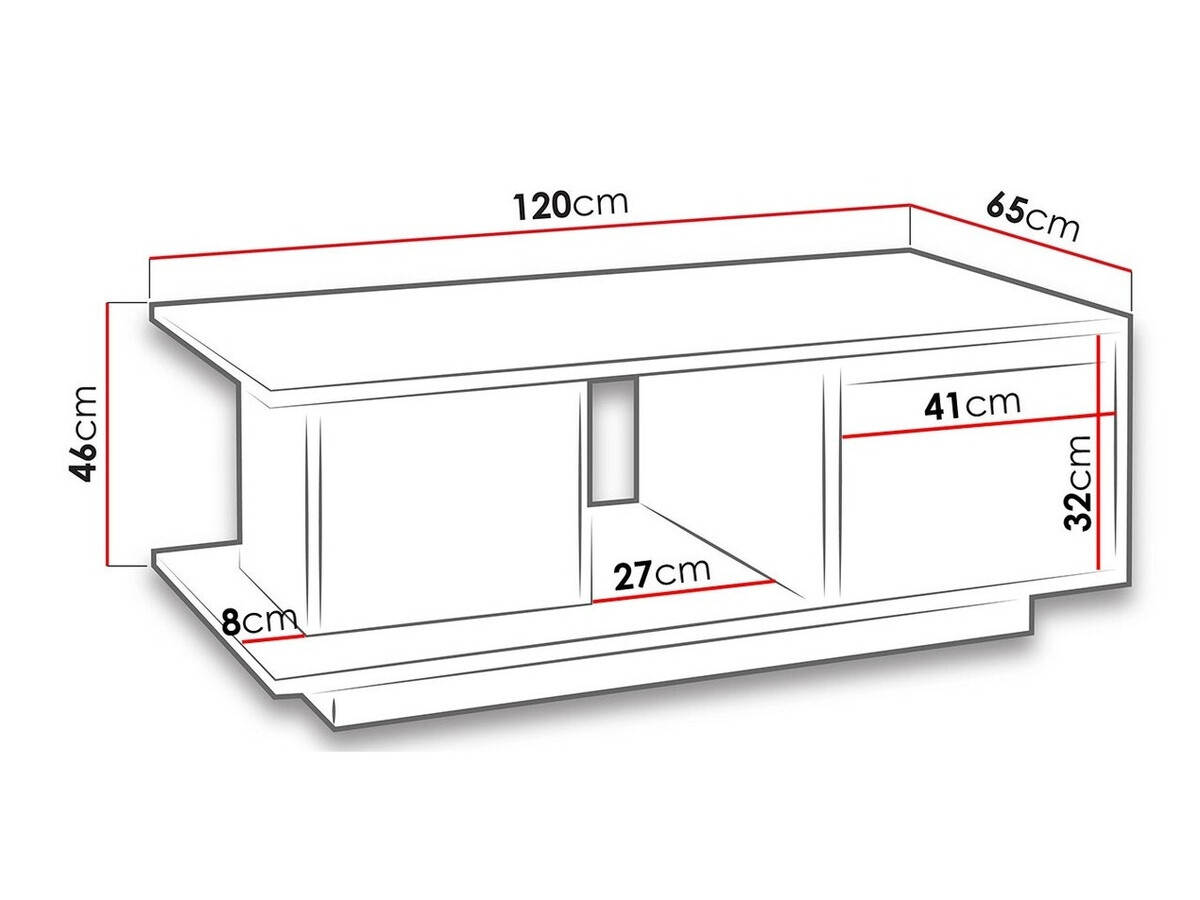 Масичка за кафе Fivelbo 103 (Манастирски дъб + Черен гланц)