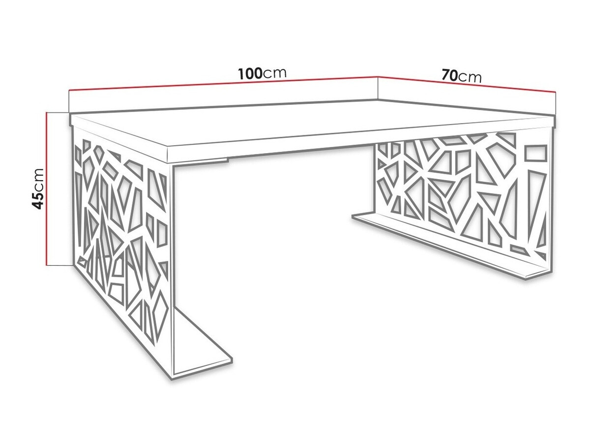 Масичка за кафе Germantown 101 (Черен мат + Бял гланц)