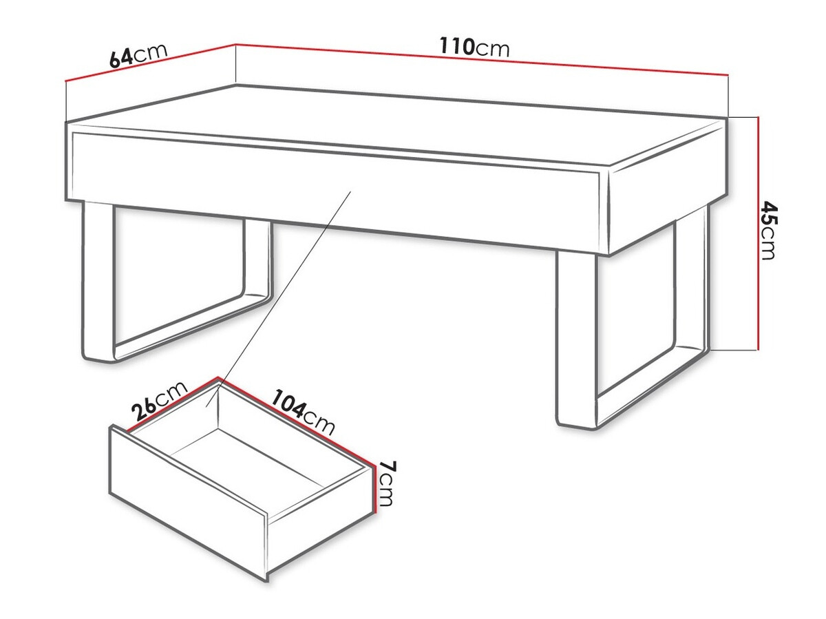 Масичка за кафе Tivdalu 138 (Черен + Черен гланц)