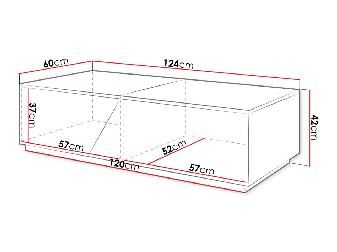 Масичка за кафе Comfivo Daldune 102 (Бял + Дъб уотан)
