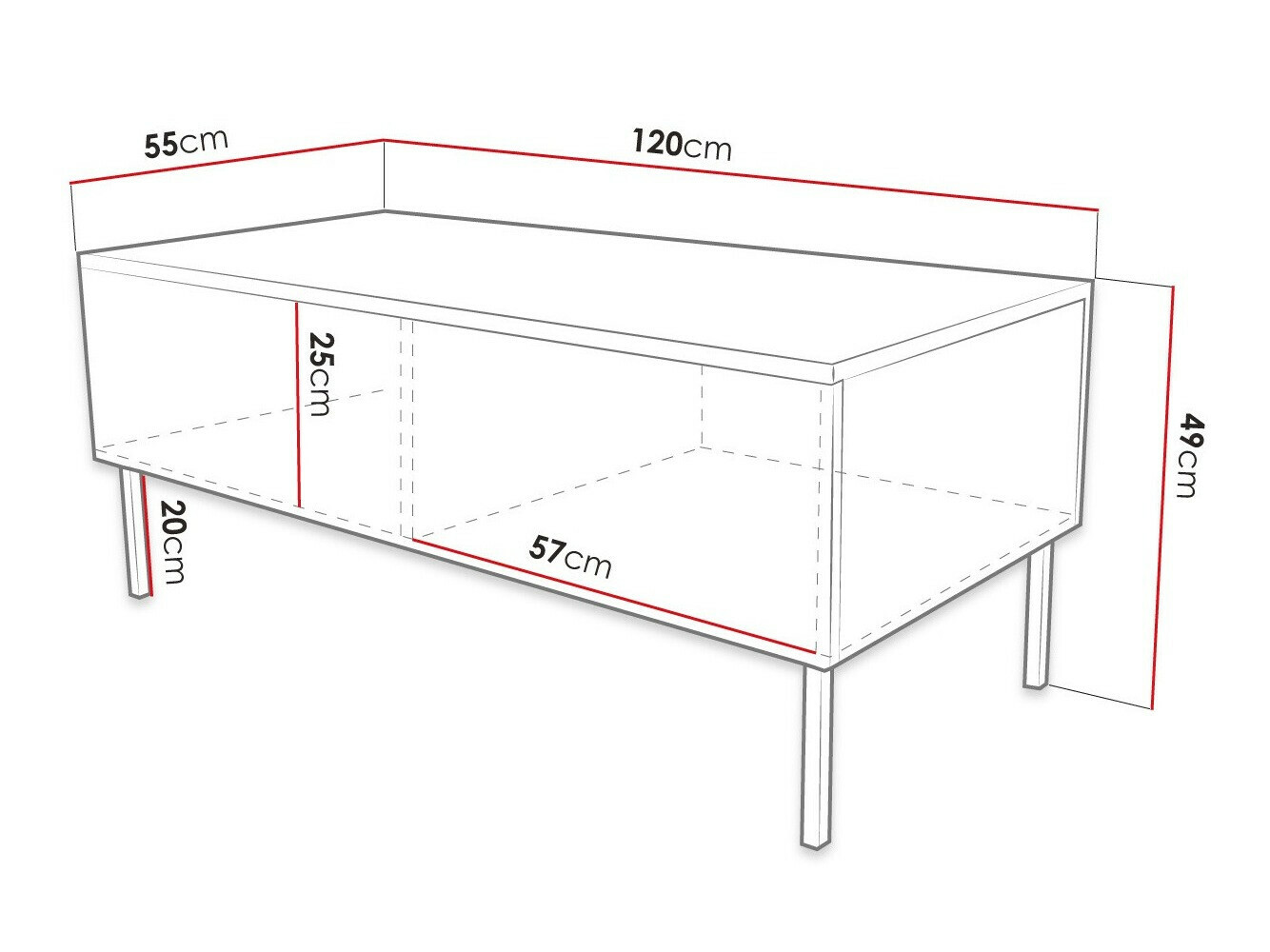 Масичка за кафе Levelbu 100 (Черен + Черен гланц)