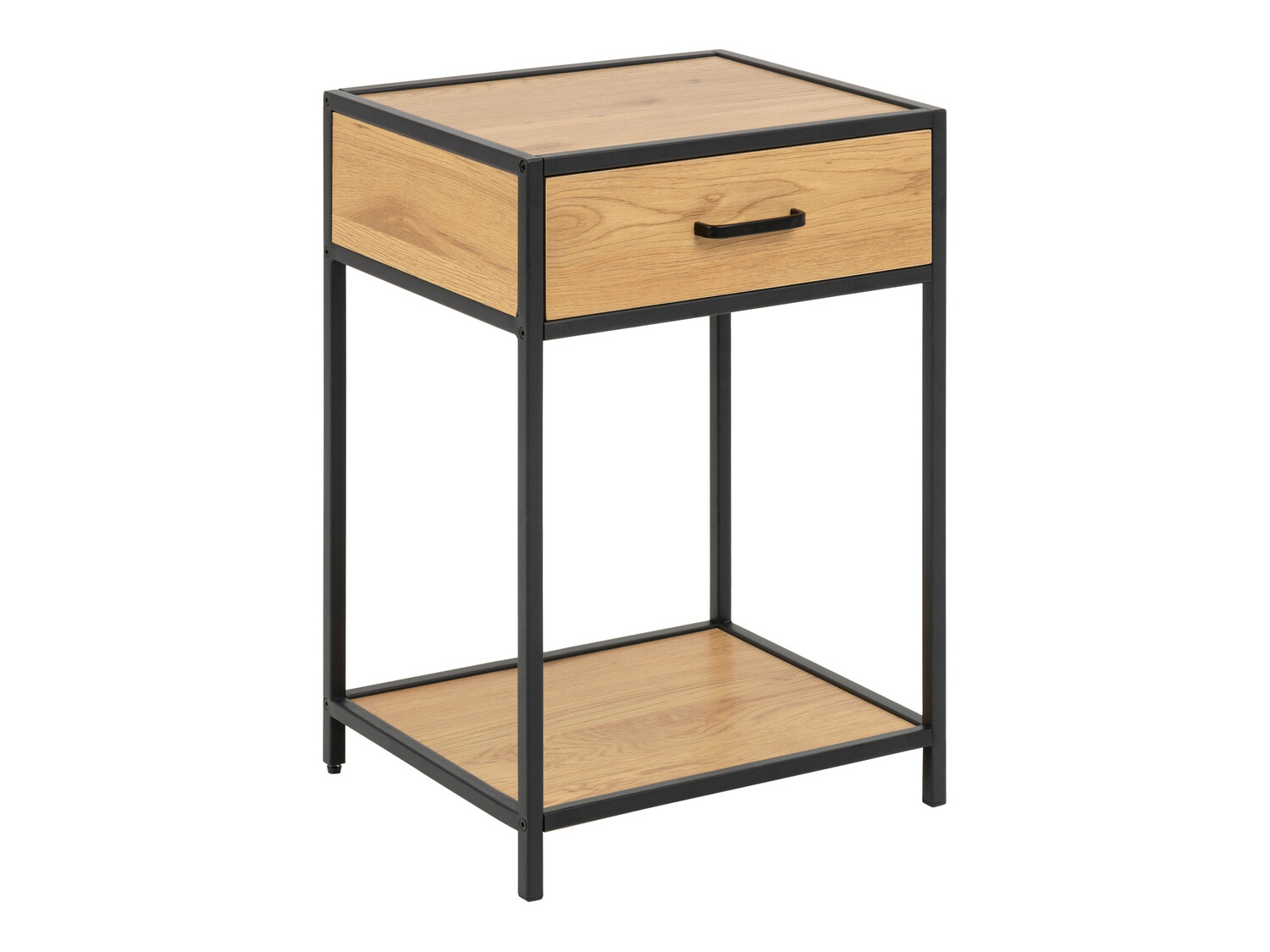 Нощно шкафче Norsica Sevferi 128 (Див дъб + Черен)