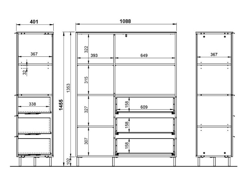 Етажерка Revteno 100 (Графит + Navarra дъб)