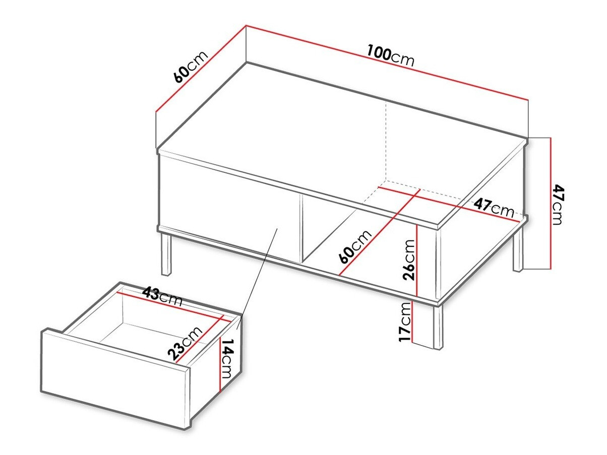 Масичка за кафе Lomsore 102 (Бял)