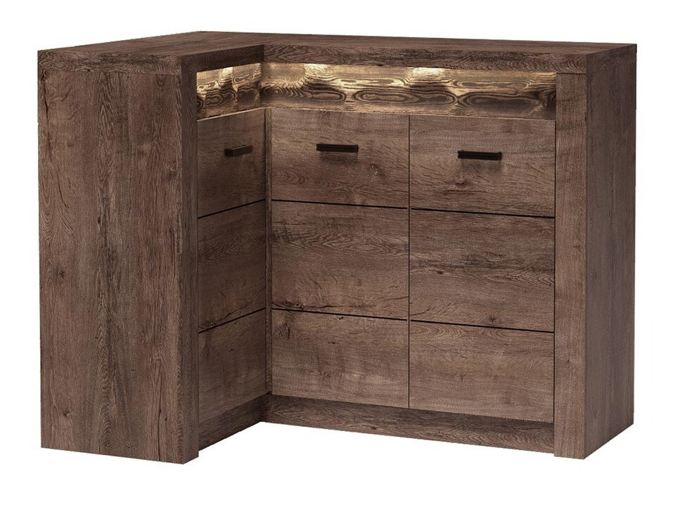 Ъглов шкаф Serfeno 113 (Тъмен ясен)