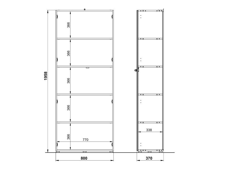 Етажерка Catcamu 104 (Бял гланц + Navarra дъб)