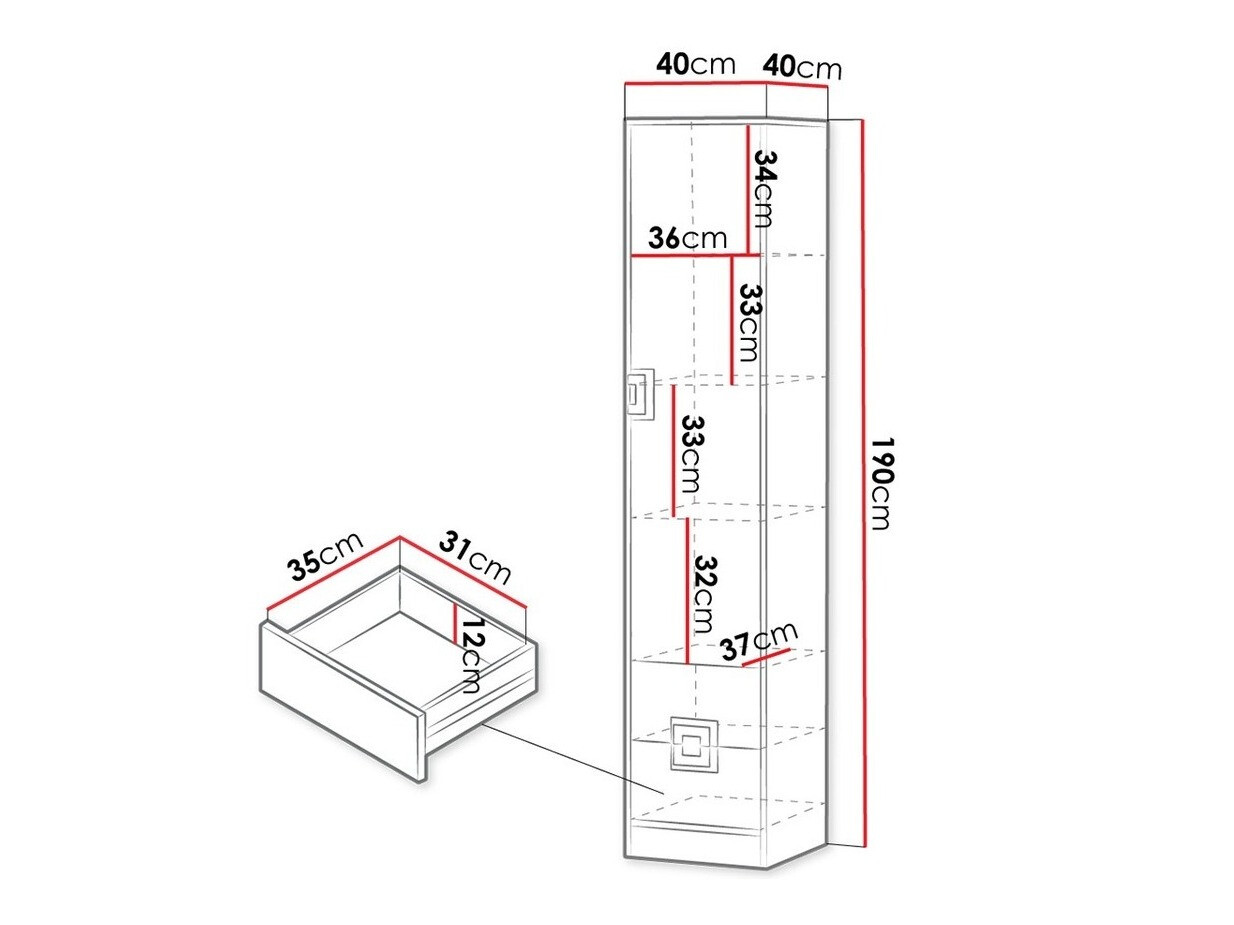 Етажерка Tolfere 104 (Светъл дъб + Бял)