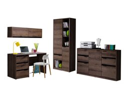 Комплект за домашен офис Fivelbo 116 (Манастирски дъб + Черен гланц)