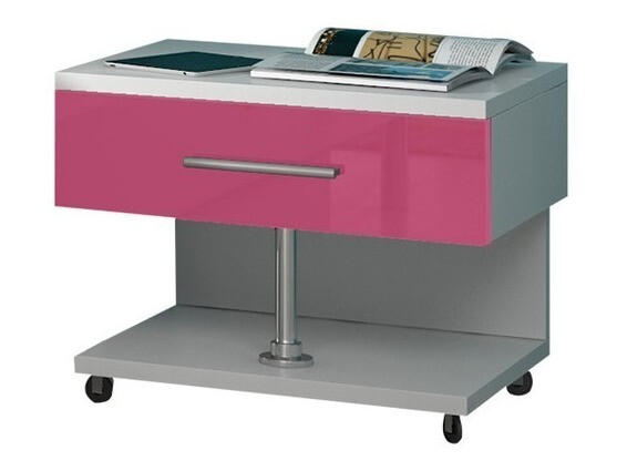 Комплект за детска стая Campus (Бял гланц + Лъскаво розово)