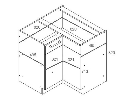 Модулен ъглов шкаф Mode Beech 118