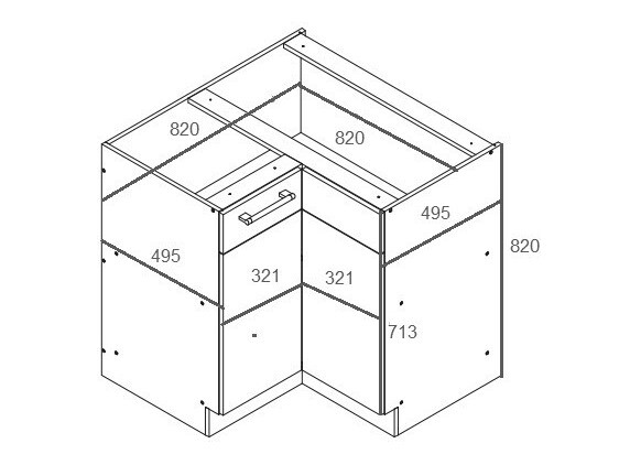 Модулен ъглов шкаф Mode Dark 118