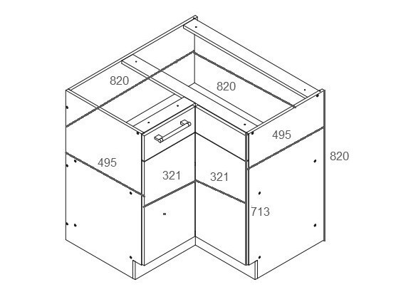 Модулен ъглов шкаф Mode Light 118