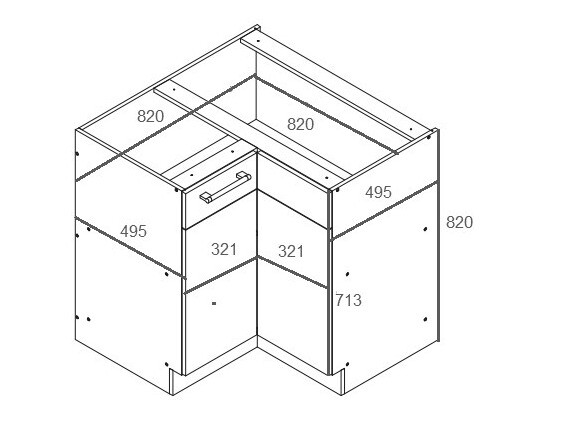 Модулен ъглов шкаф Mode White 118