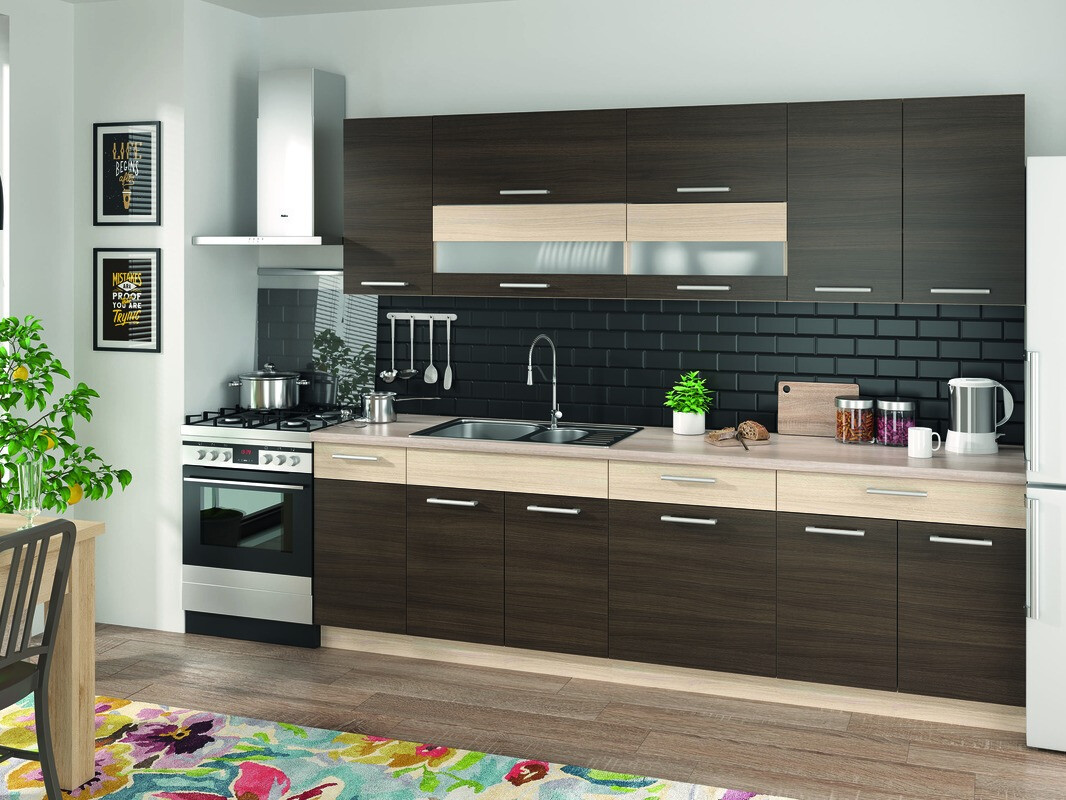 Модулен шкаф с чекмеджета Mode Dark 124