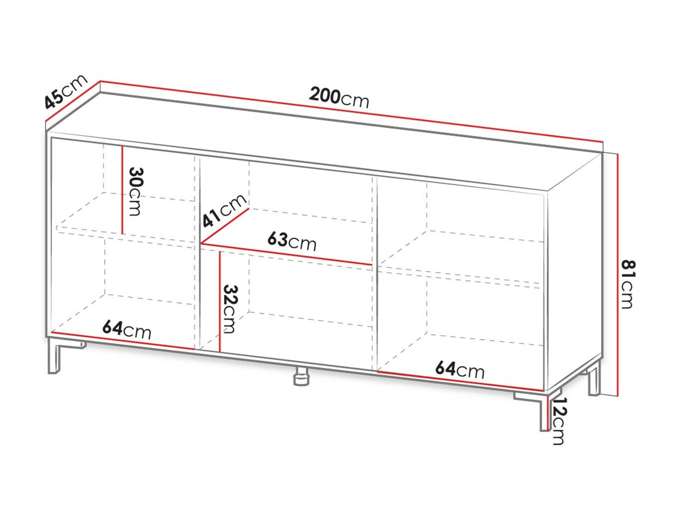 Шкаф Charlotte 158 (Черен + Черен мрамор)