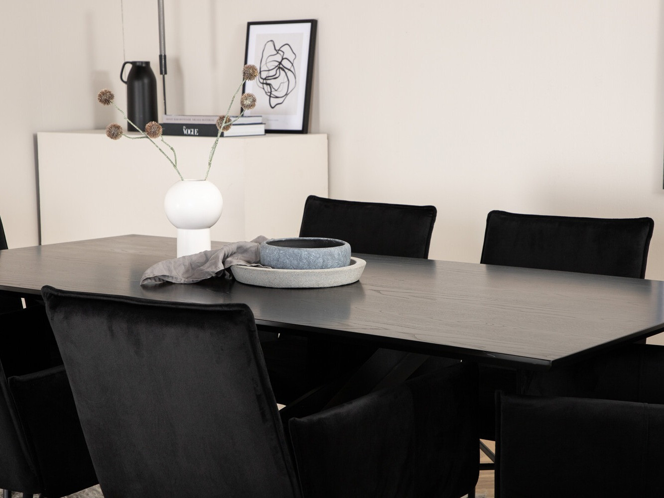 Маса и столове за трапезария Dallas 2703 (Черен)