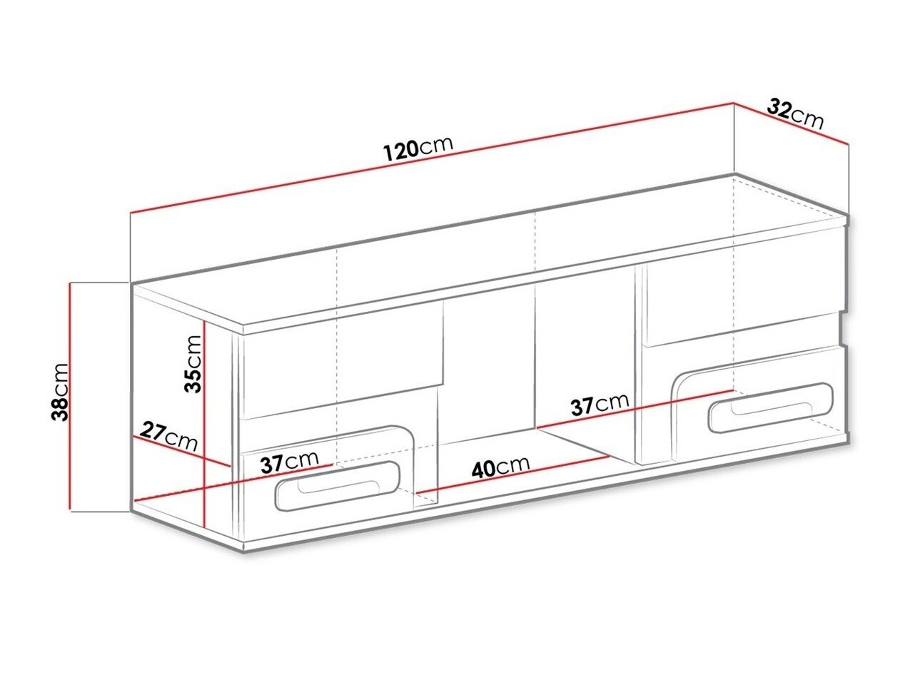 Стенна етажерка Aviseve 104 (Антрацит + Бял)