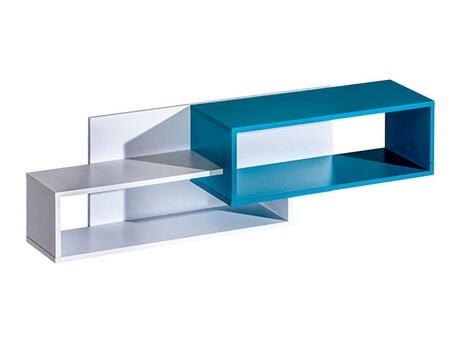 Стенна етажерка Sorviru 105 (Бял + Тюркоаз)