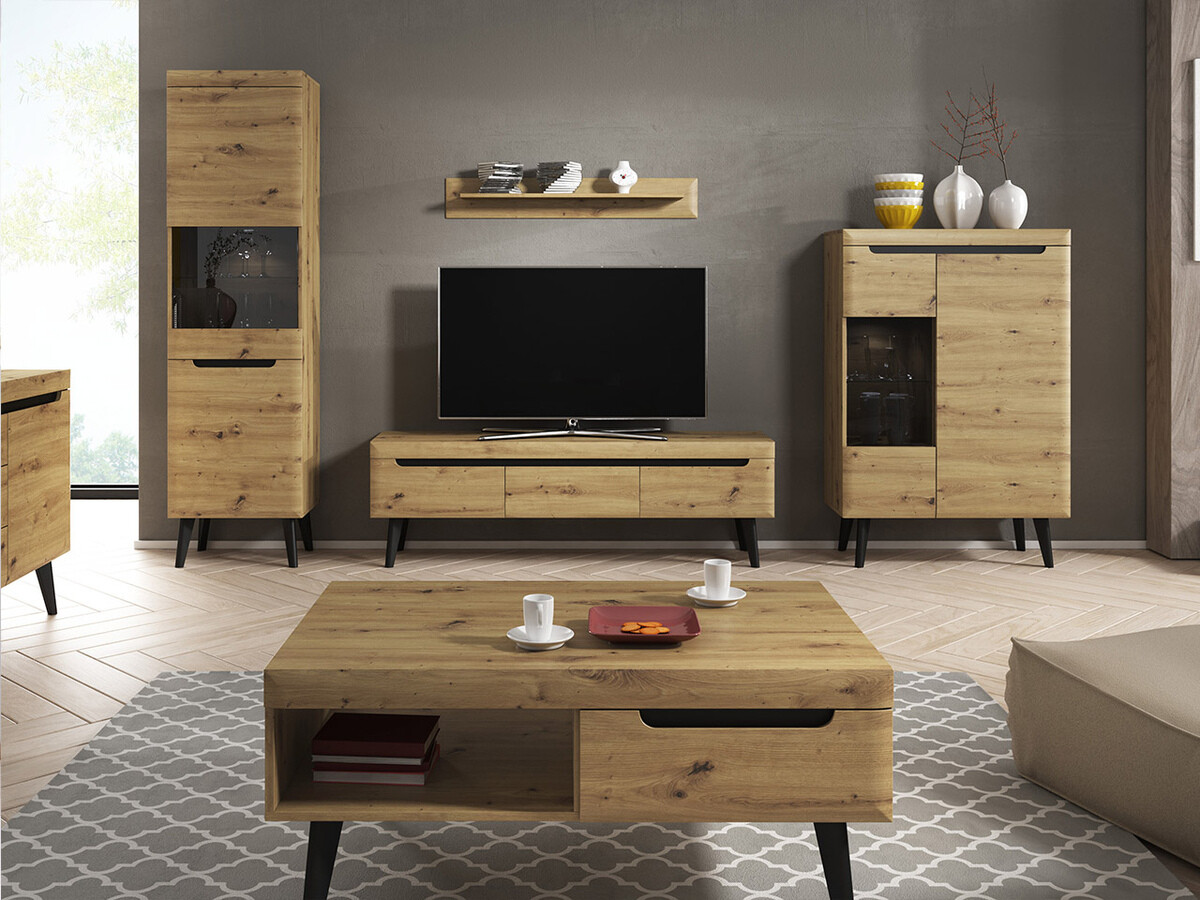 Стенна етажерка Lima 135 (Artisan дъб + Графит)