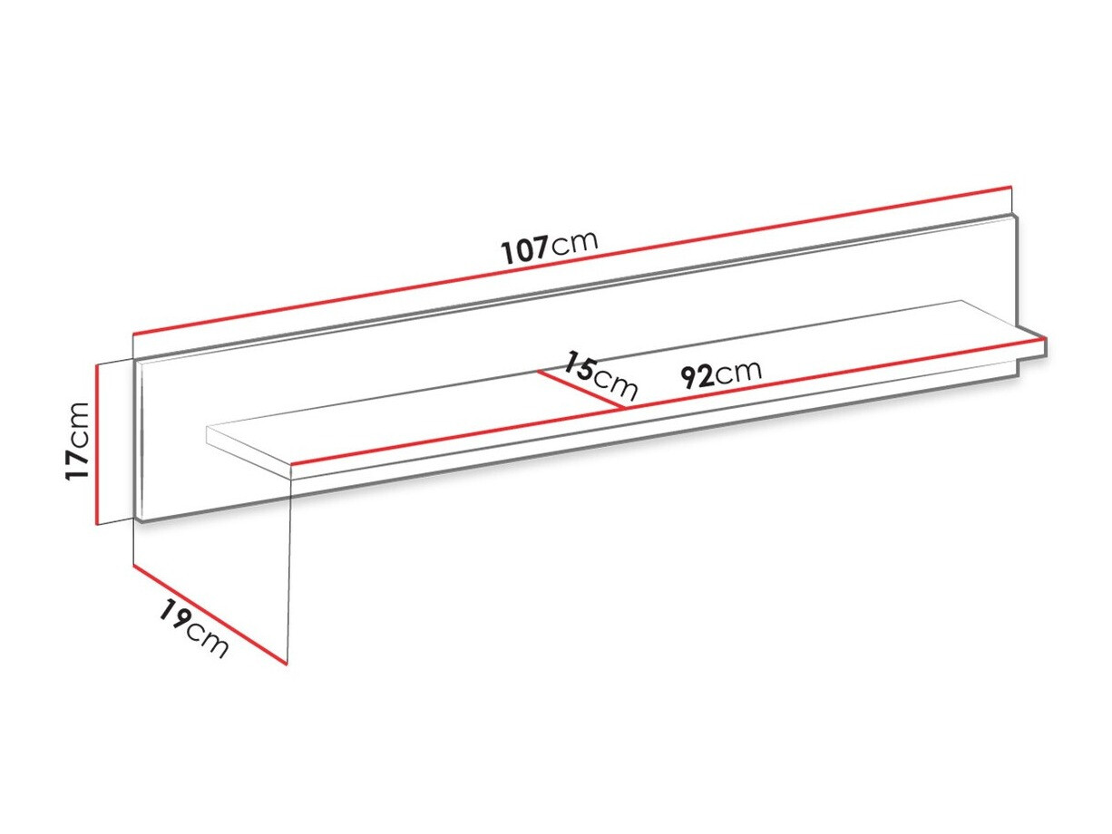 Стенна етажерка Lima 135 (Artisan дъб + Графит)
