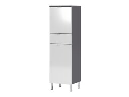 Стоящ шкаф за баня Lomcamo 103 (Бял гланц + Графит)