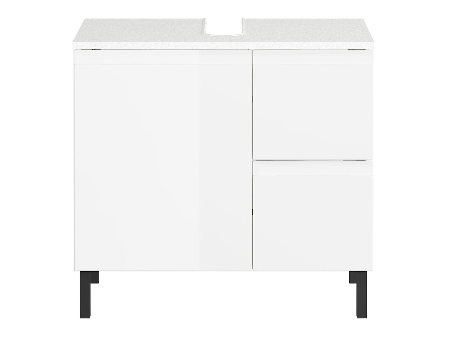 Стоящ шкаф за баня за мивка Talmira 103 (Бял + Бял гланц)