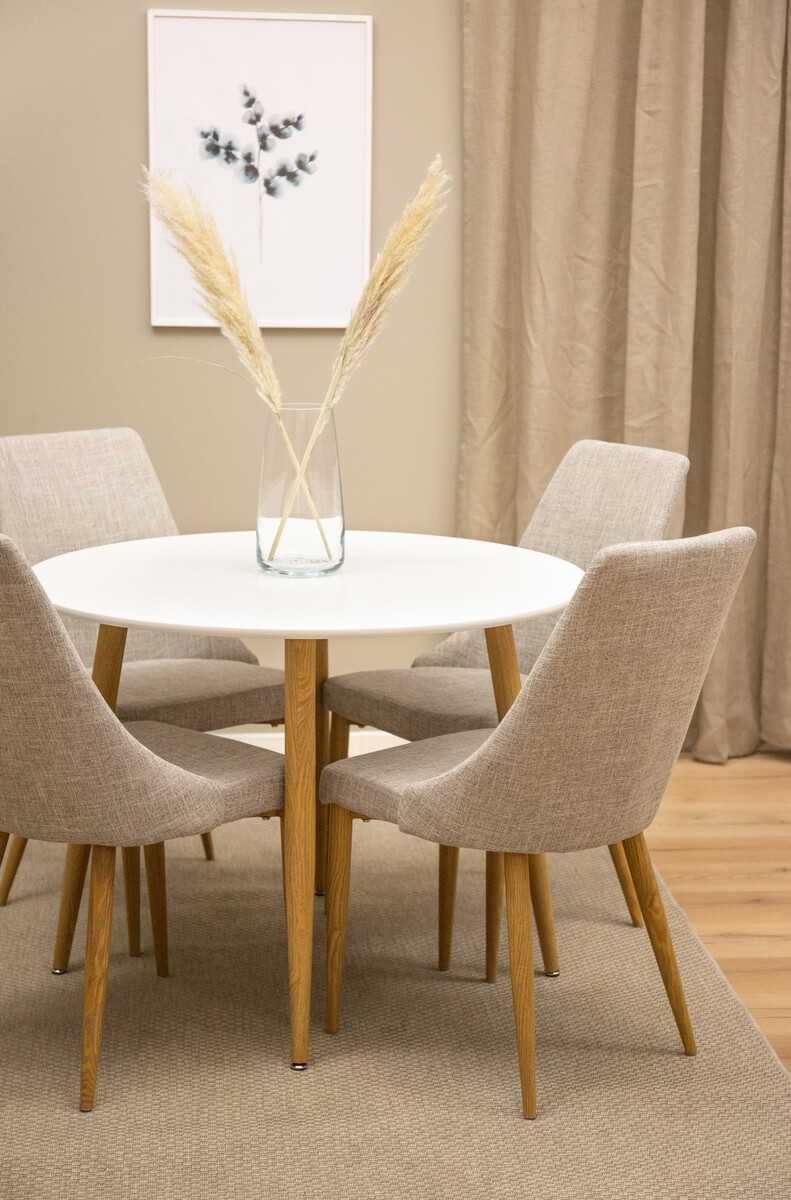 Стол Dallas 159 (Сив + Кафяв)