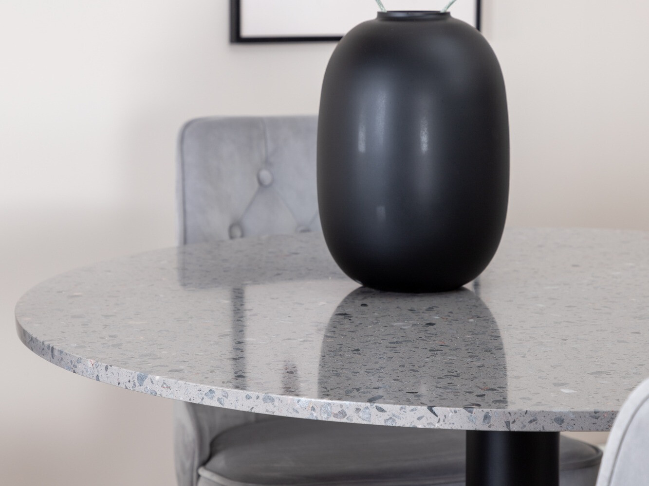 Маса и столове за трапезария Dallas 1139 (Сив + Златно)