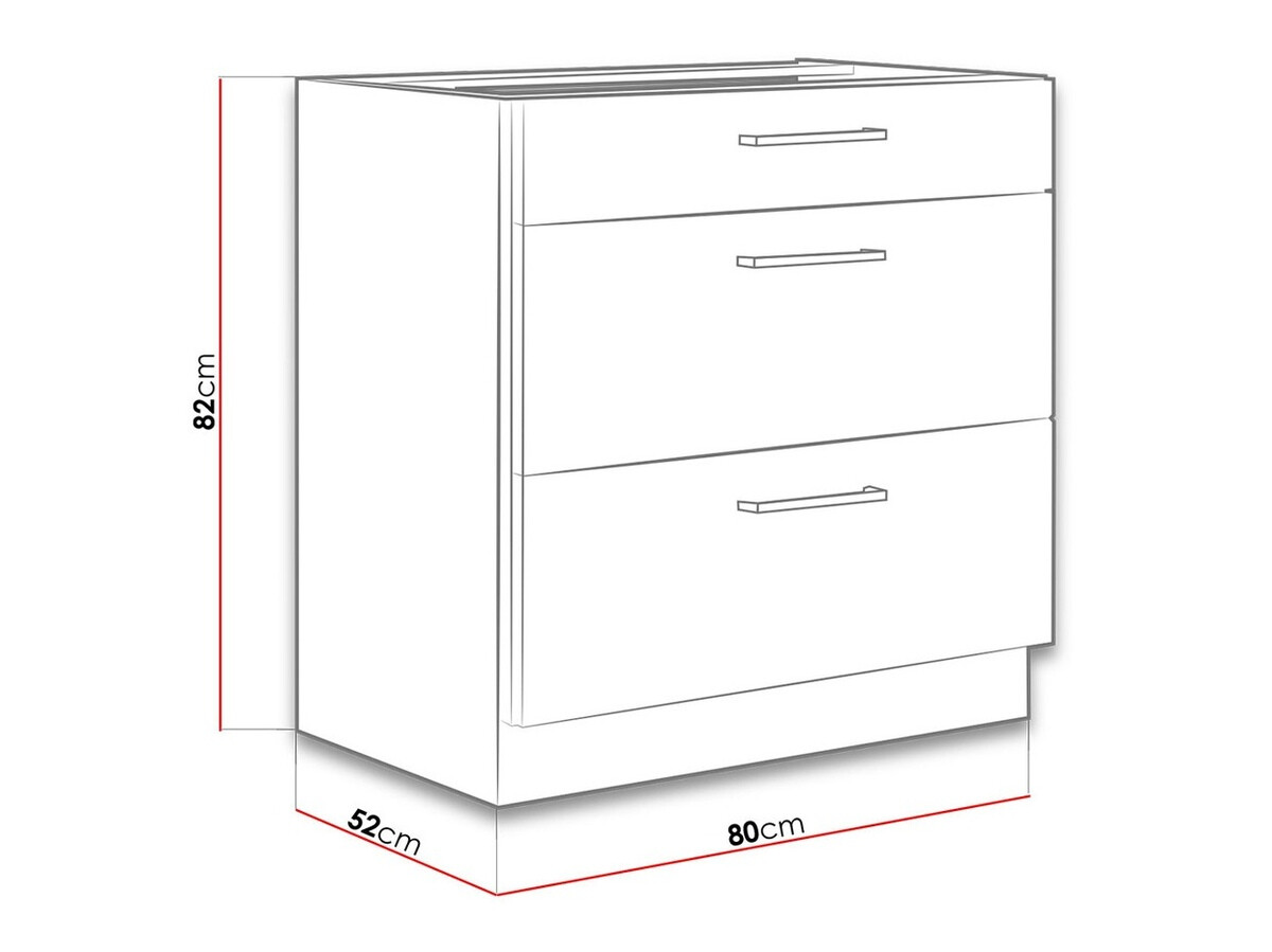 Модулен шкаф с чекмеджета Wood White 123