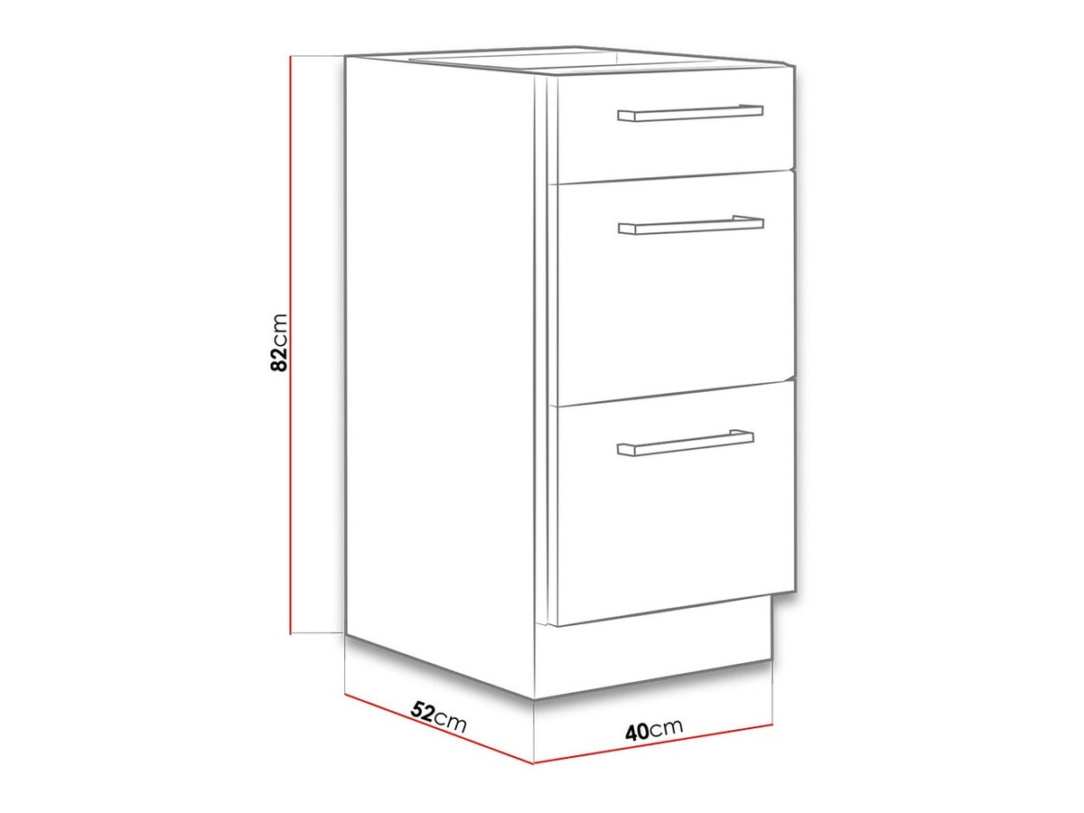 Модулен шкаф с чекмеджета Wood White 139
