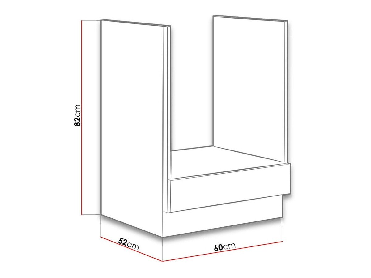Модулен шкаф за вградени уреди Wood White 125