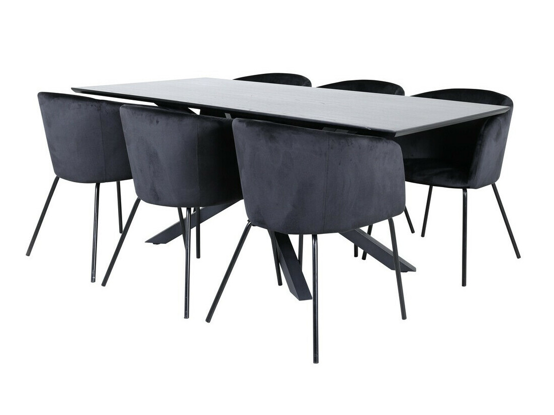 Маса и столове за трапезария Dallas 2691 (Черен)