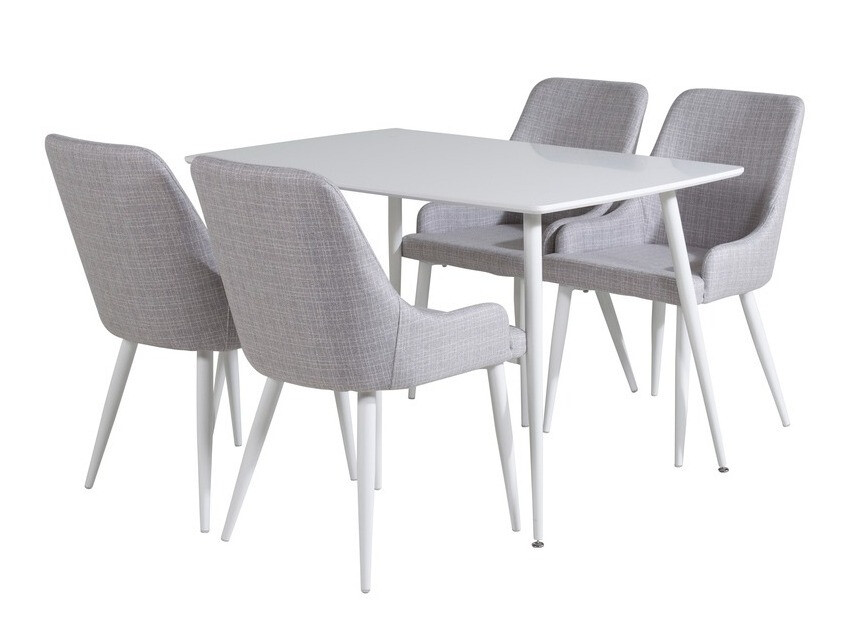 Маса и столове за трапезария Dallas 1895 (Бял + Светло сив)