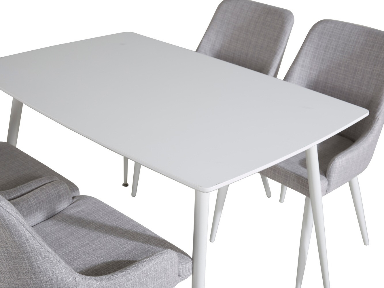 Маса и столове за трапезария Dallas 1895 (Бял + Светло сив)
