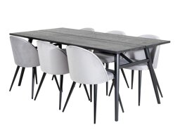 Маса и столове за трапезария Dallas 1676 (Сив + Черен)