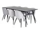 Маса и столове за трапезария Dallas 1676 (Сив + Черен)