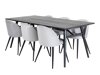 Маса и столове за трапезария Dallas 1676 (Сив + Черен)