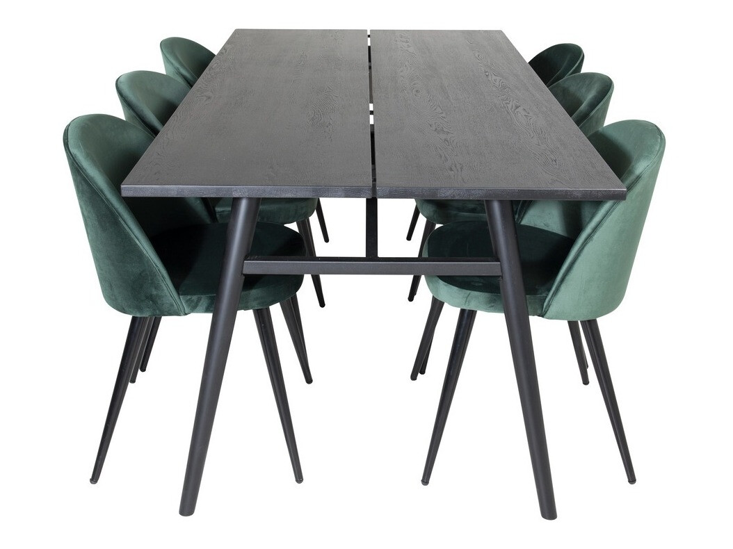 Маса и столове за трапезария Dallas 1676 (Зелен + Черен)