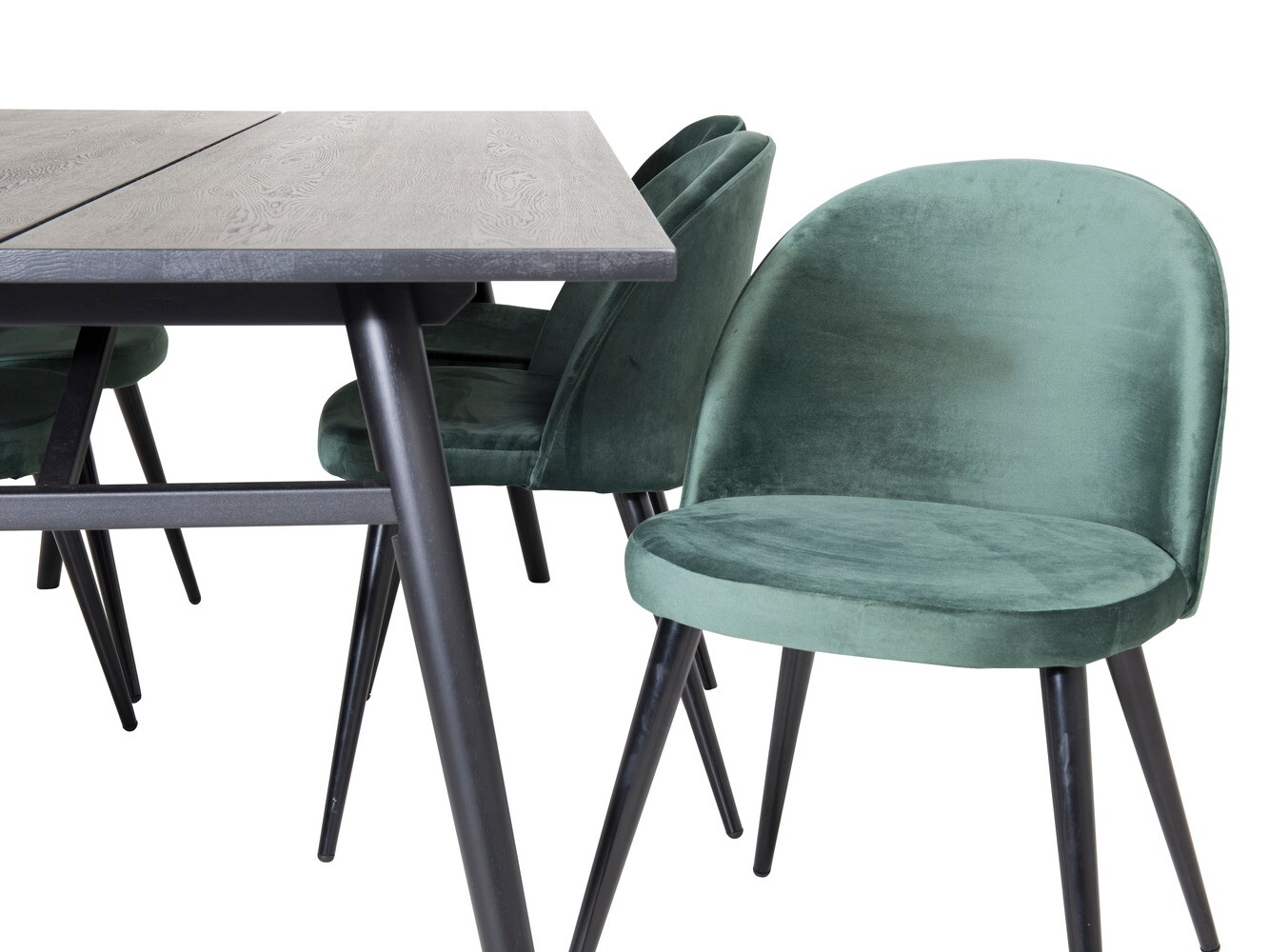 Маса и столове за трапезария Dallas 1676 (Зелен + Черен)