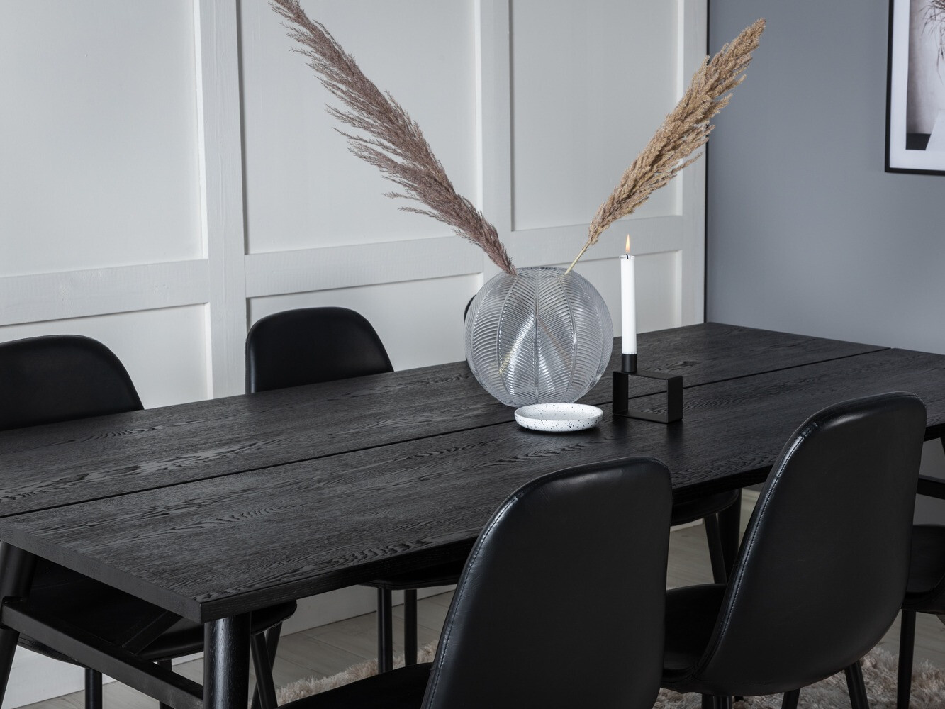 Маса и столове за трапезария Dallas 1681 (Черен)