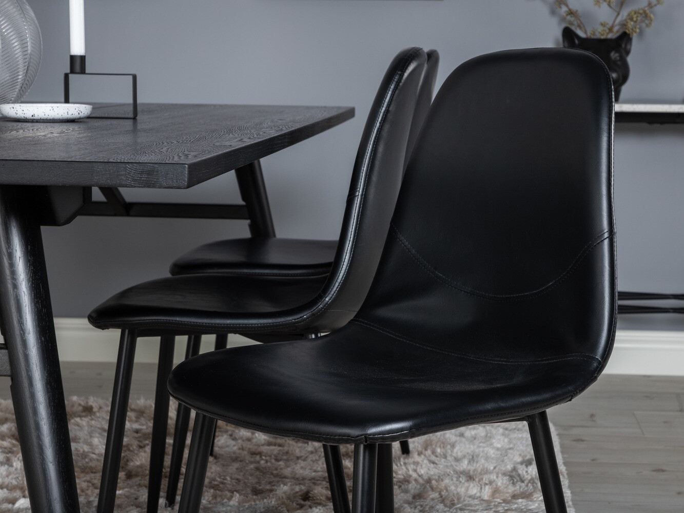 Маса и столове за трапезария Dallas 1681 (Черен)