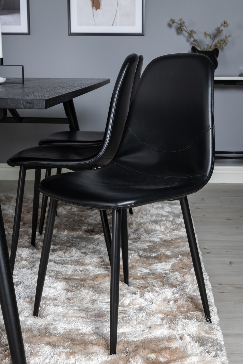 Маса и столове за трапезария Dallas 1681 (Черен)