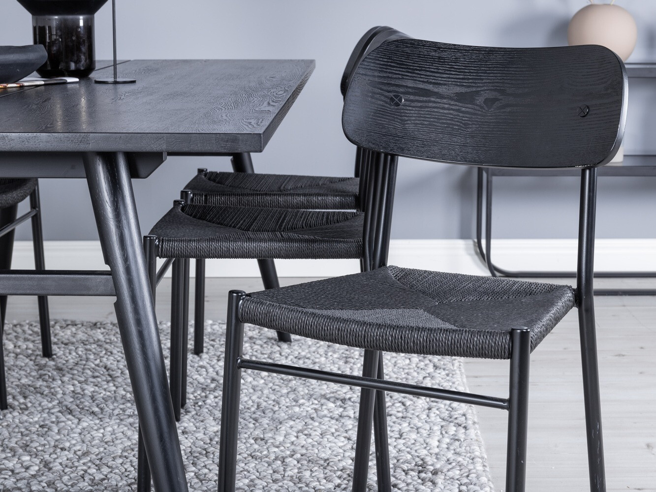 Маса и столове за трапезария Dallas 1785 (Черен)