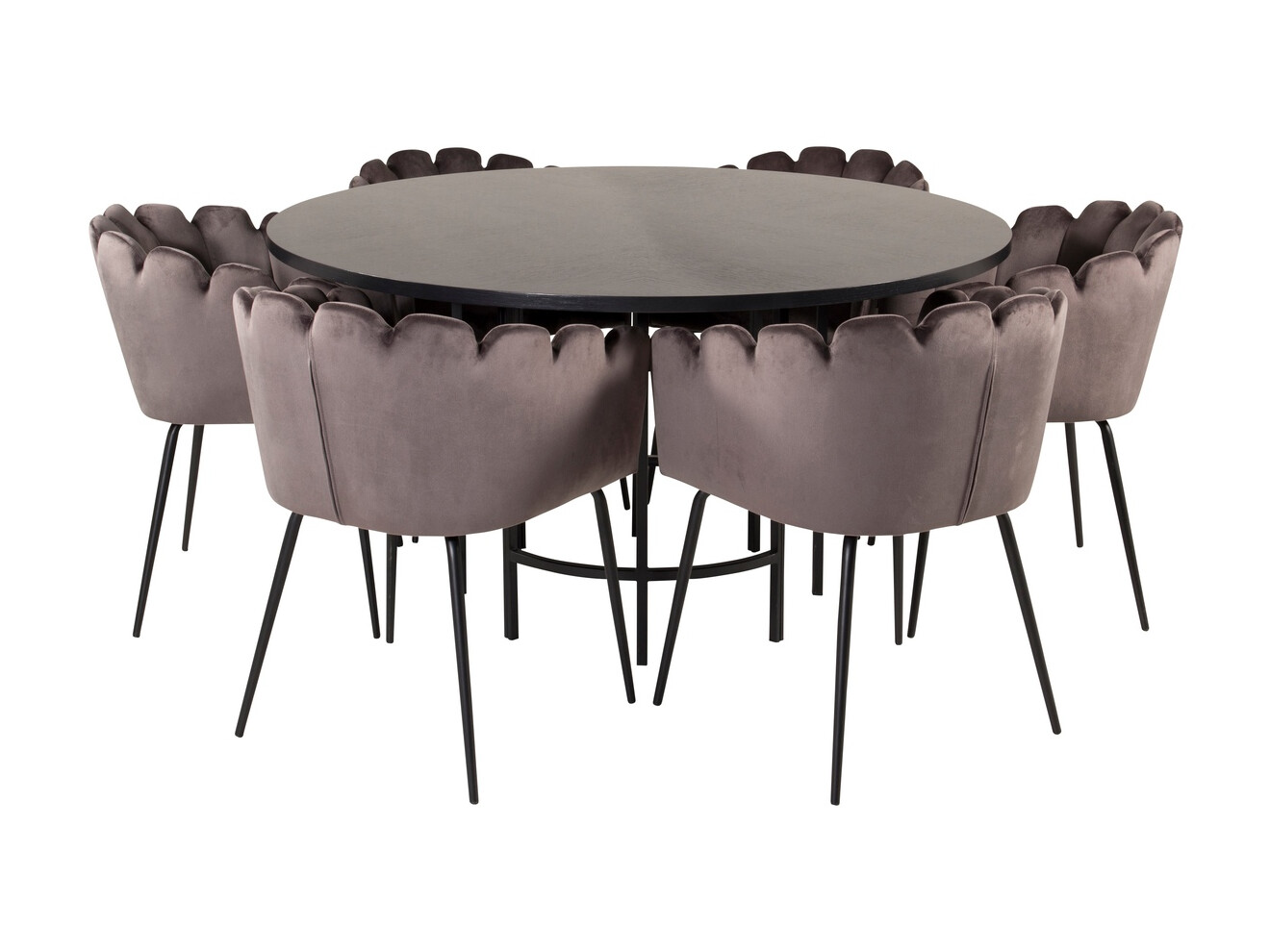 Маса и столове за трапезария Dallas 312 (Сив + Черен)