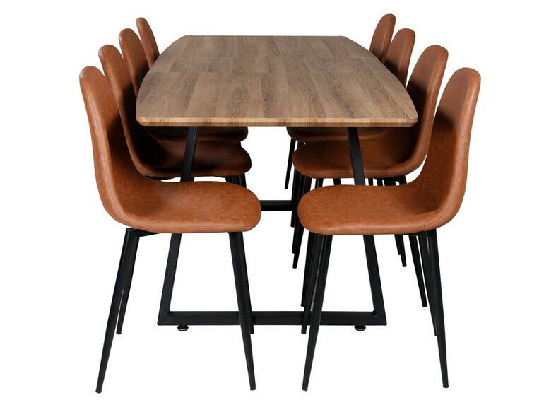 Маса и столове за трапезария Dallas 331 (Кафяв + Черен)