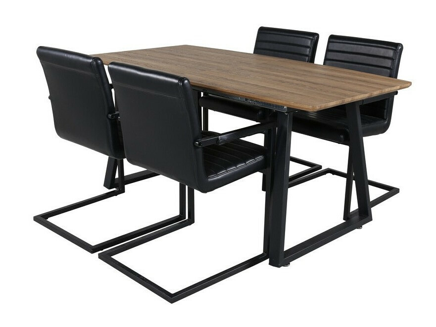 Маса и столове за трапезария Dallas 337 (Черен)